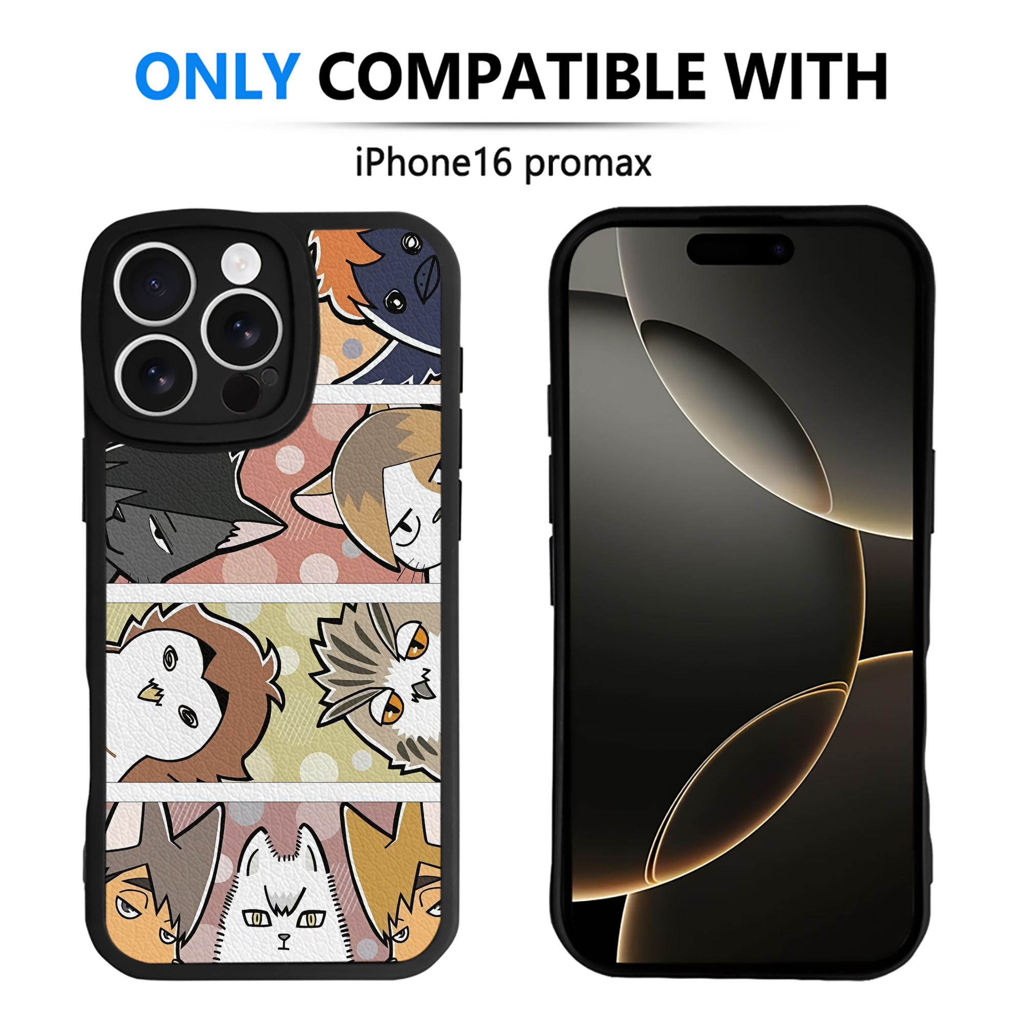 （画像用） ハイキュー!! Haikyu!! 【iPhone 16シリーズ対応】シリコンスマホケース（レザー調） 材質：シリコン